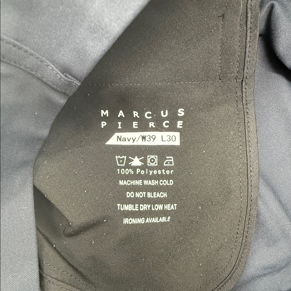 Marcus Pierce Pants Mens 39 x 30 Navy Blue Renegade Performance Casual - Picture 6 of 9